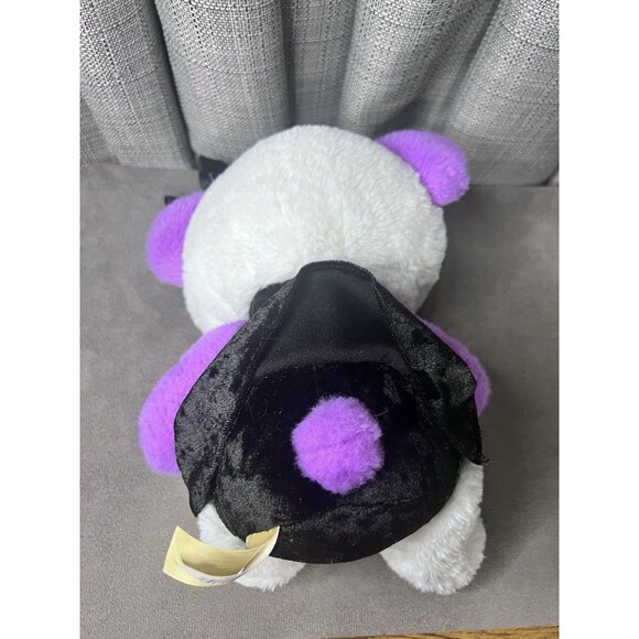 MTY International Panda Bear Plush Purple Black Bow Stuffed Animal Toy 10 Inch - Picture 8 of 11